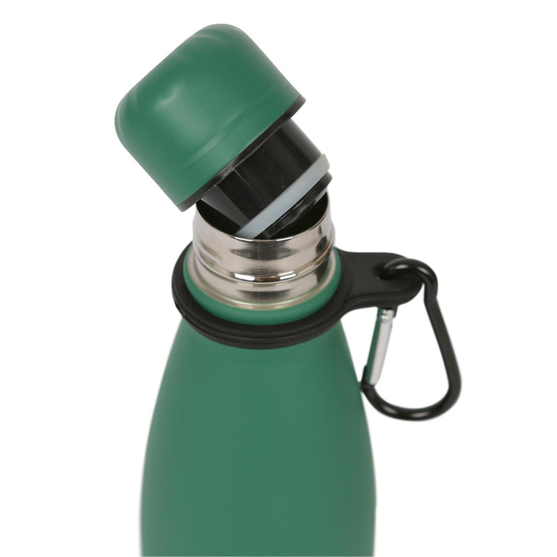 Stainless Steel Water Bottle with Carabiner Clip - 500ml - By Harbour Housewares