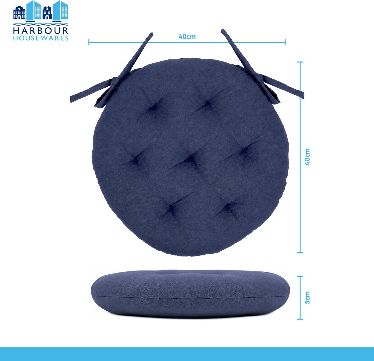 Round Seat Pad - 40 x 40cm - Natural