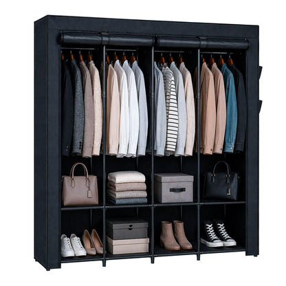 Portable Fabric Wardrobe - 170 x 45 x 167cm - Black