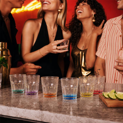 55ml Panelled Shot Glass with Coloured Base