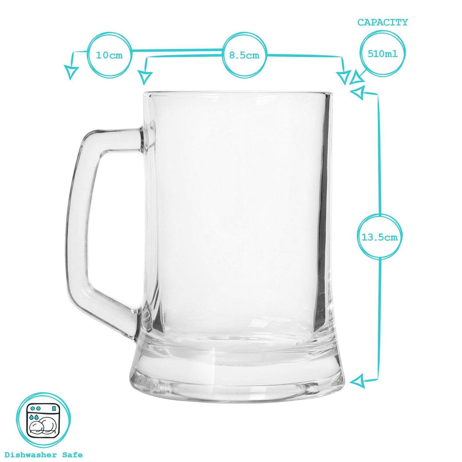 510ml (17oz) Southwark Glass Beer Mug