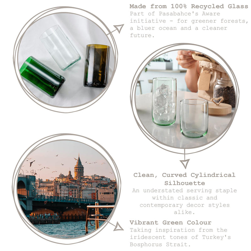 365ml Aware Iconic Recycled Highball Glass - By Pasabahce