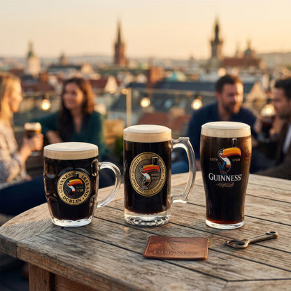 Guinness 2pc Toucan Pint Glass with Bottle Opener Set