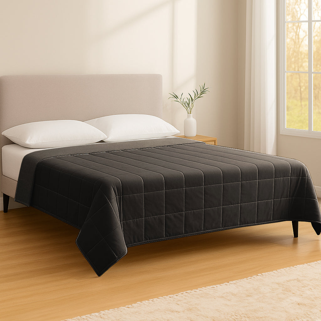 Weighted Blanket with Storage Bag - 125 x 150cm - 4kg - Black