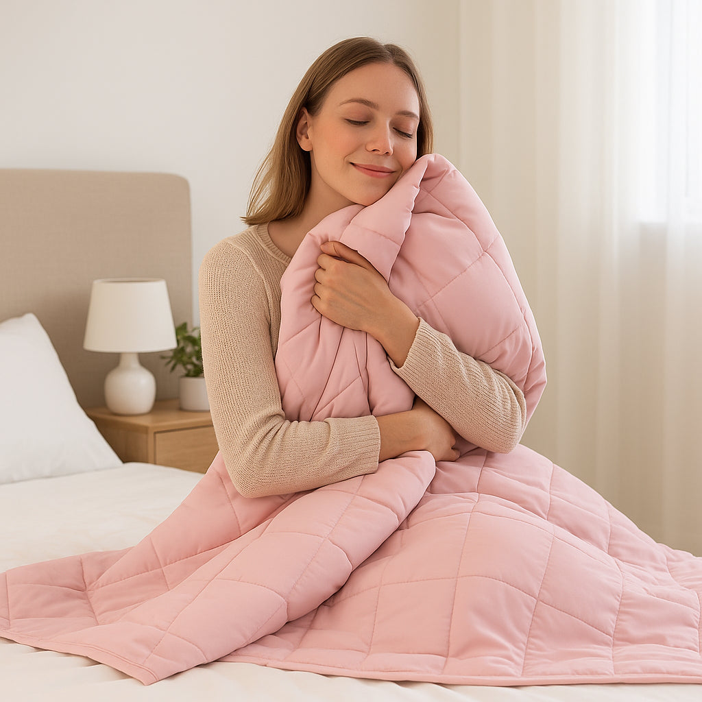 Weighted Blanket with Storage Bag - 125 x 150cm - 4kg - Pink