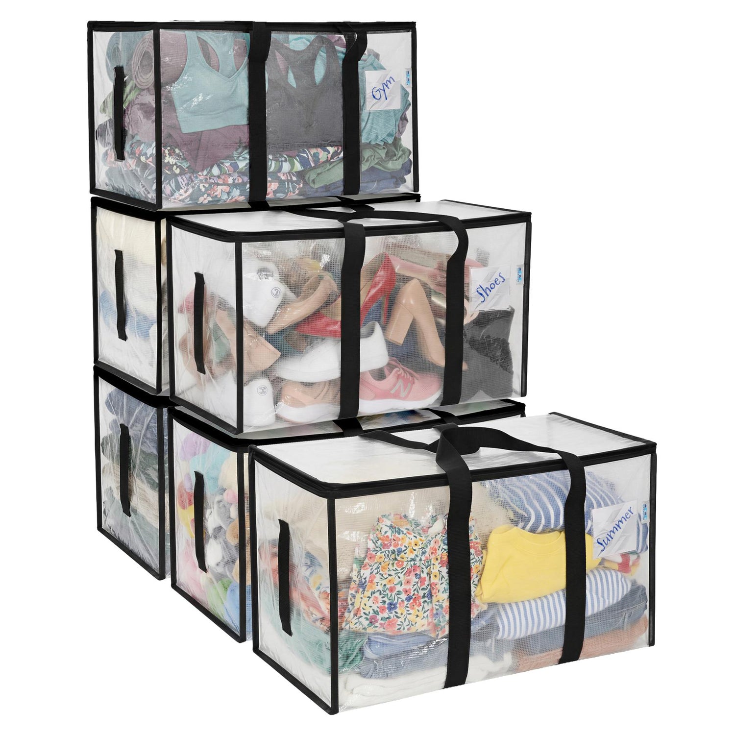 Large Heavy Duty Moving Bags - 90L - Clear - Pack of 6