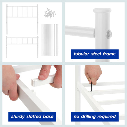3ft Single Metal Bed Frame - White