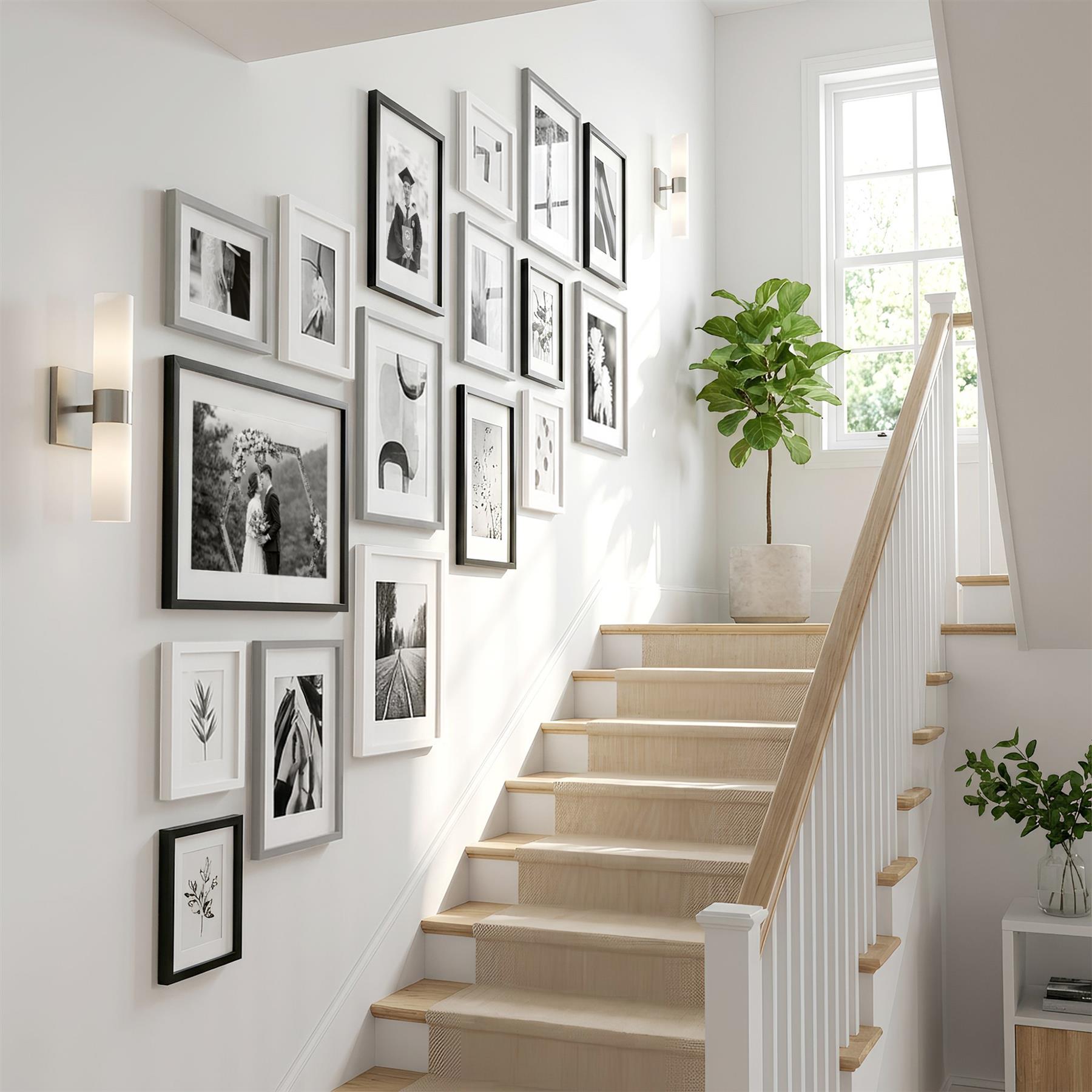A4 (8" x 12") Photo Frames with A5 Mounts - Black - Pack of 3