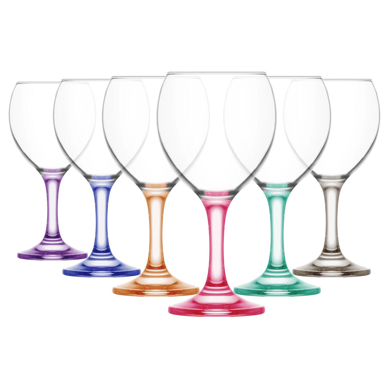 260ml Misket Wine Glass - Coloured Stem - By LAV