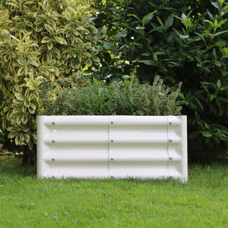 120cm x 60cm Semicircular Galvanised Steel Raised Garden Bed - By Harbour Housewares