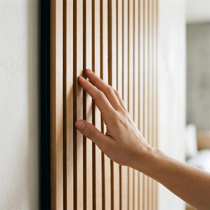 Wooden Acoustic Wall Panel - 120 x 60cm - Light Oak/Black