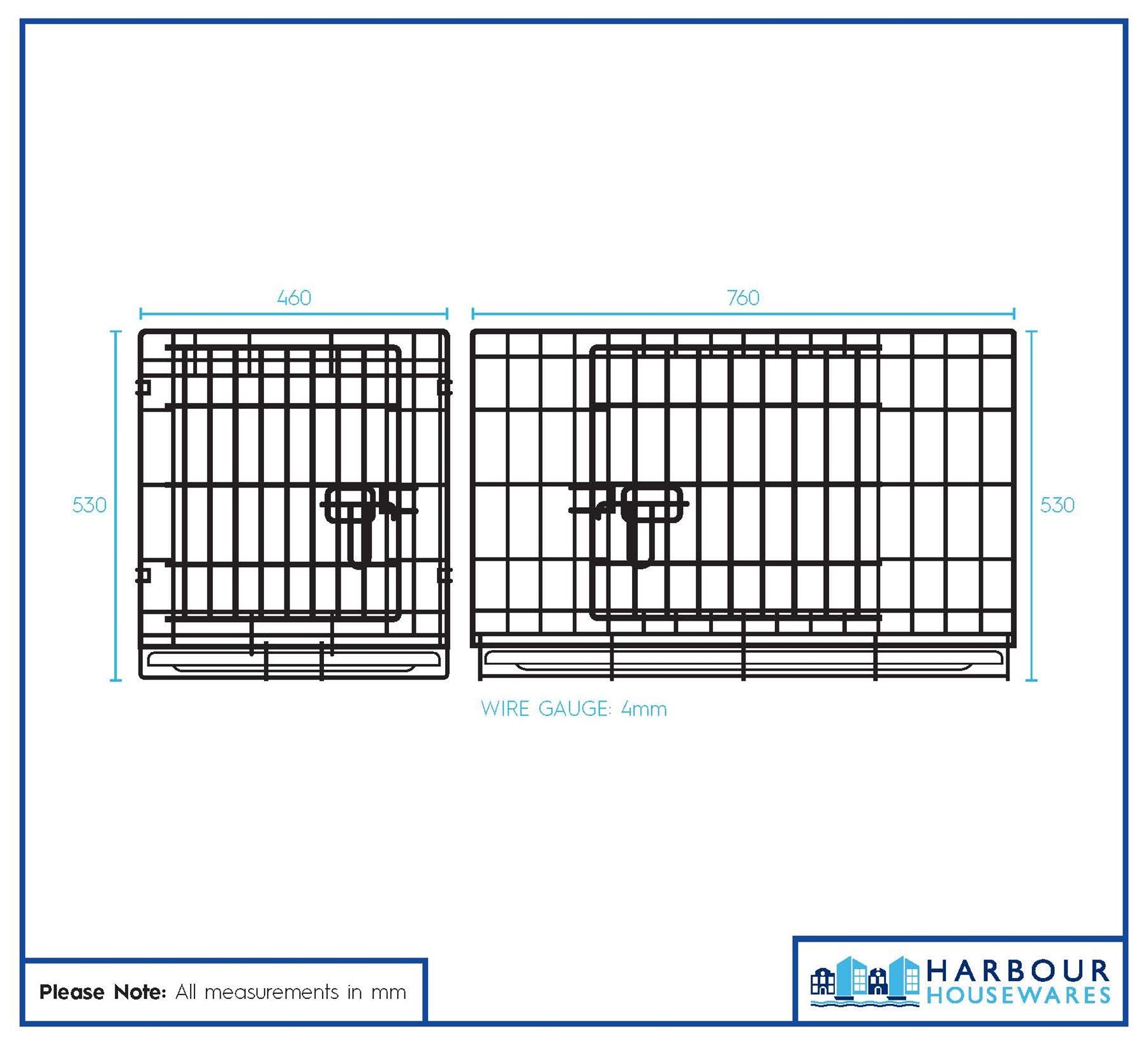 2 Door Metal Dog Crate with Removable Tray - Medium