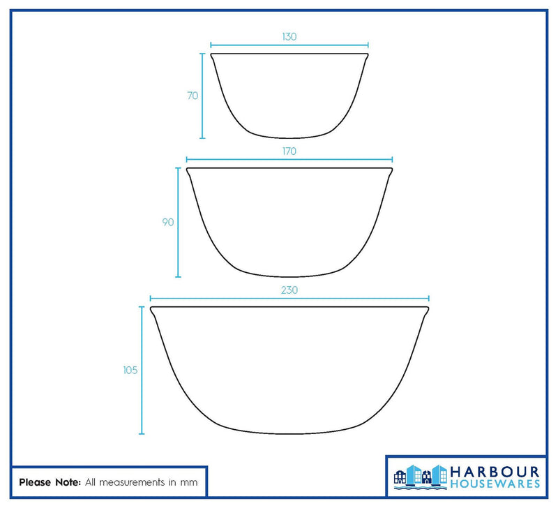 Glass Mixing Bowl Set - 3 Sizes