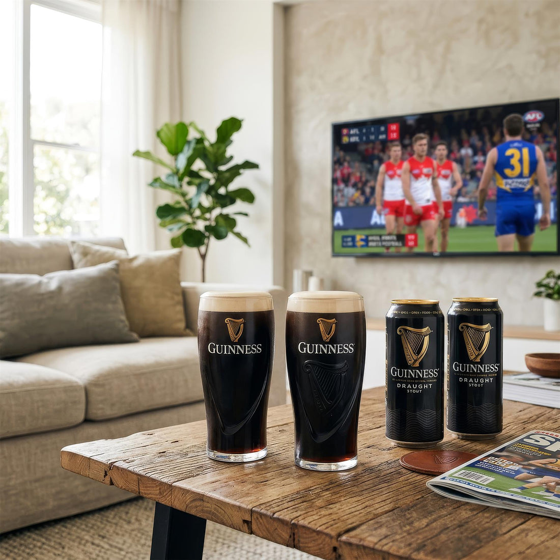 Guinness 2pc 500ml Embossed Can Glass Set