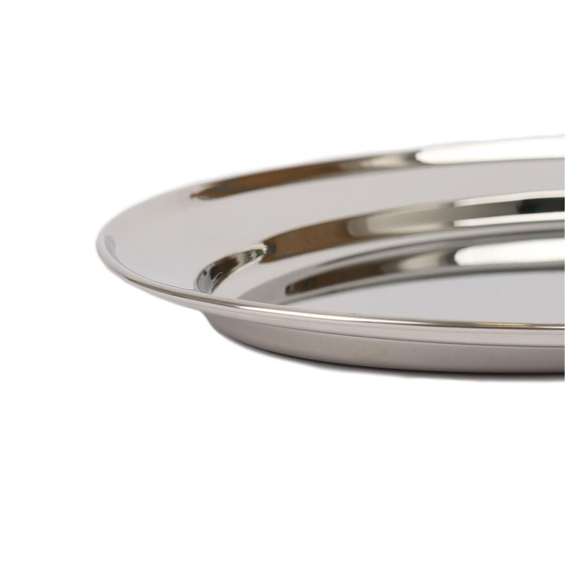30cm x 20.5cm Oval Stainless Steel Serving Platter - By Argon Tableware