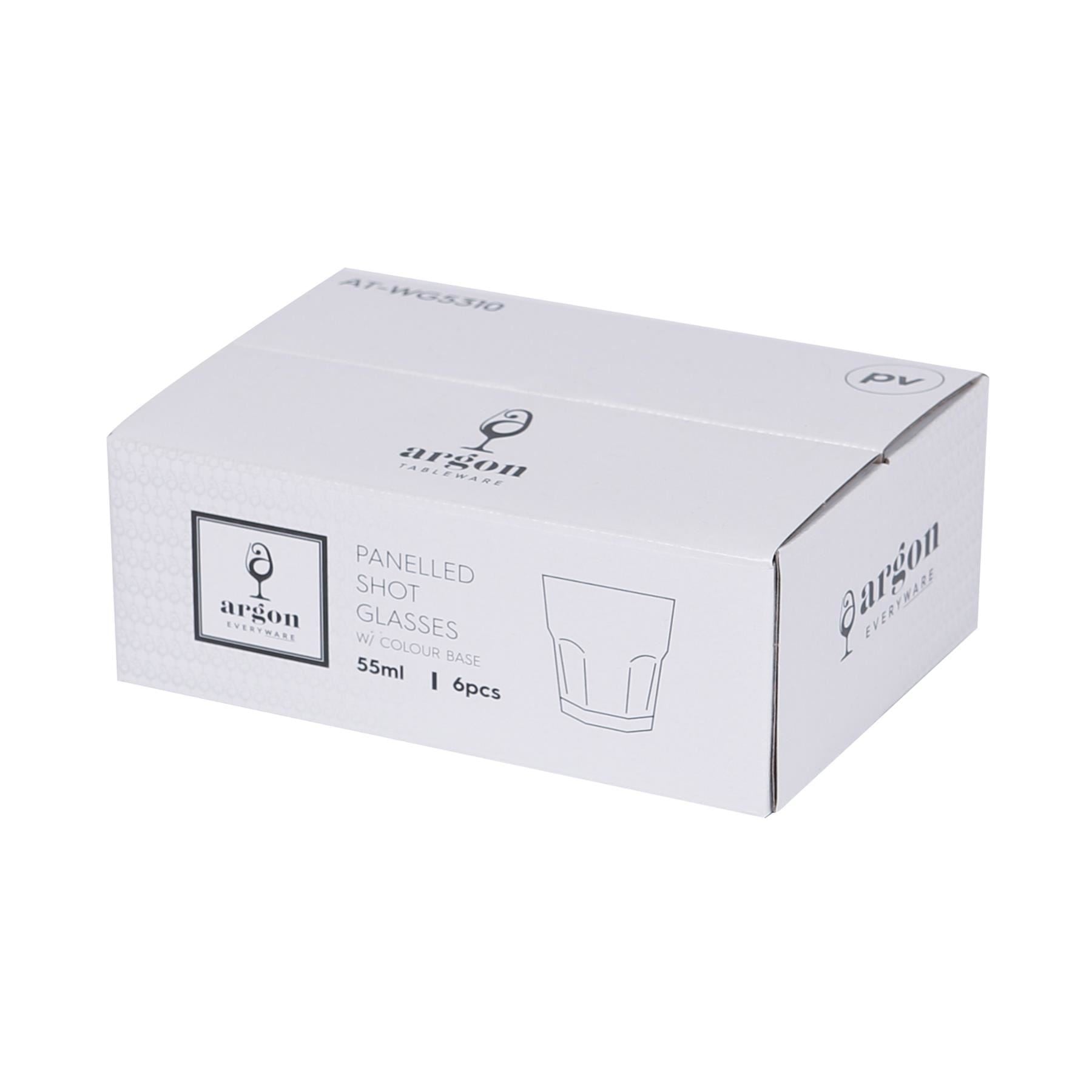 55ml Panelled Shot Glass with Coloured Base