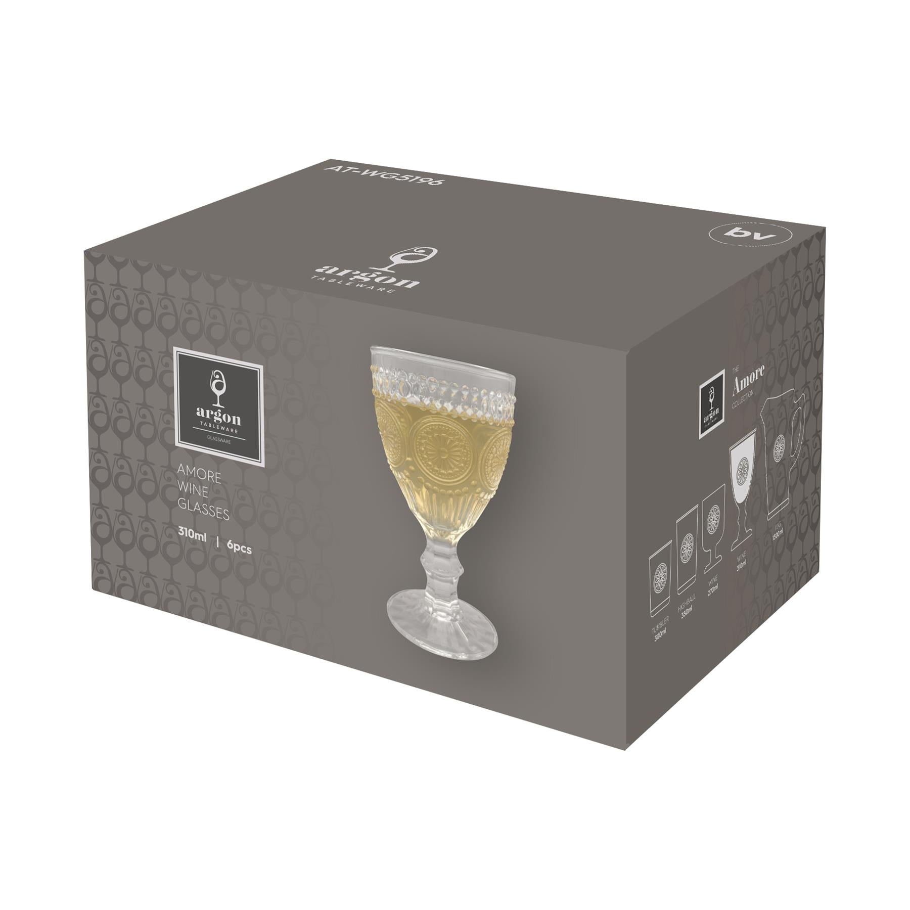 310ml Amore Ribbed Wine Glass
