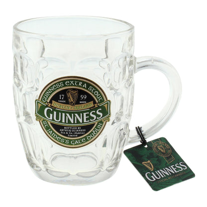 Guinness Ireland Dimpled Glass Tankard