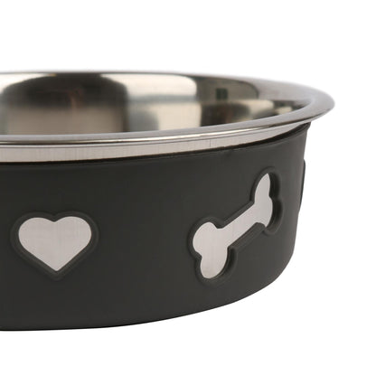 1.7L Stainless Steel Dog Bowl - Black