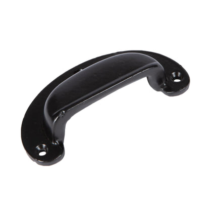 Wide Lipped Drawer Pull - W95 x H40mm - Black