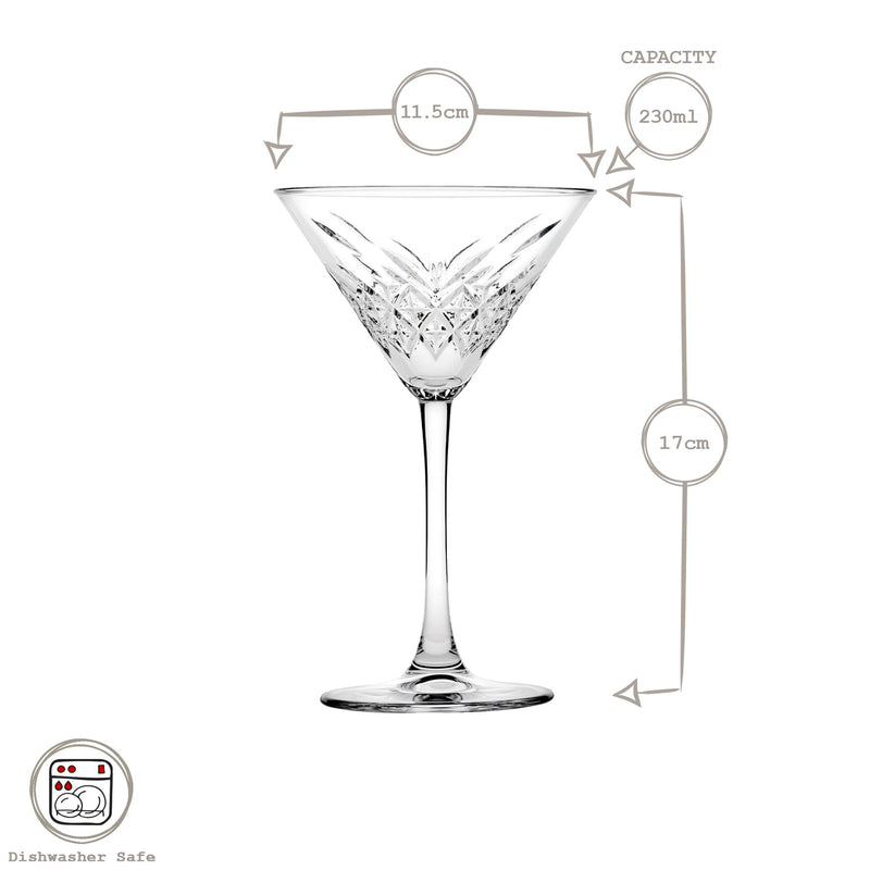 230ml Timeless Martini Glass - By Pasabahce