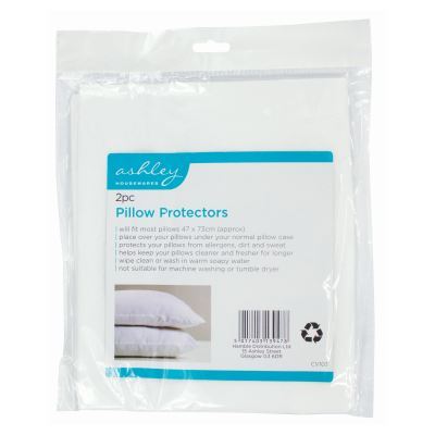 Pillow Protectors - 75cm x 45cm - White - Pack of 2 - By Ashley