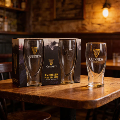 Guinness 2pc Embossed Pint Glass Set