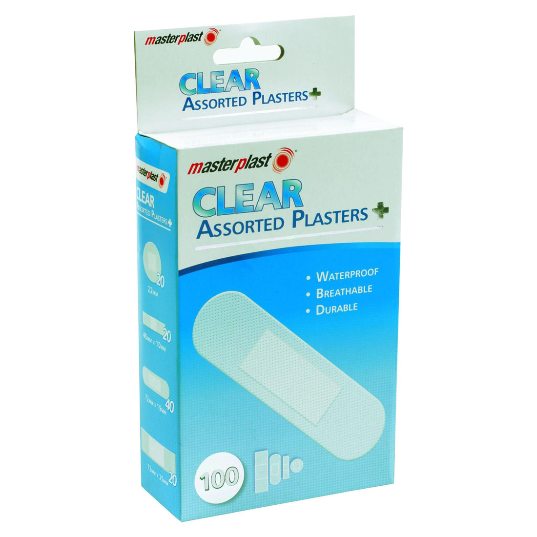 Assorted Fabric Plasters - Clear - Pack of 100 - By Masterplast