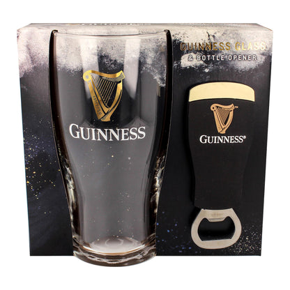 Guinness 2pc Tulip Pint Glass with Bottle Opener Set