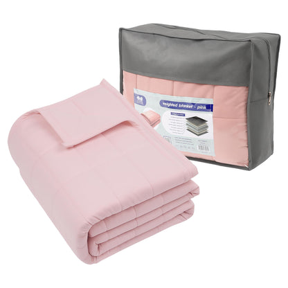 Weighted Blanket with Storage Bag - 150 x 200cm - 8kg - Pink