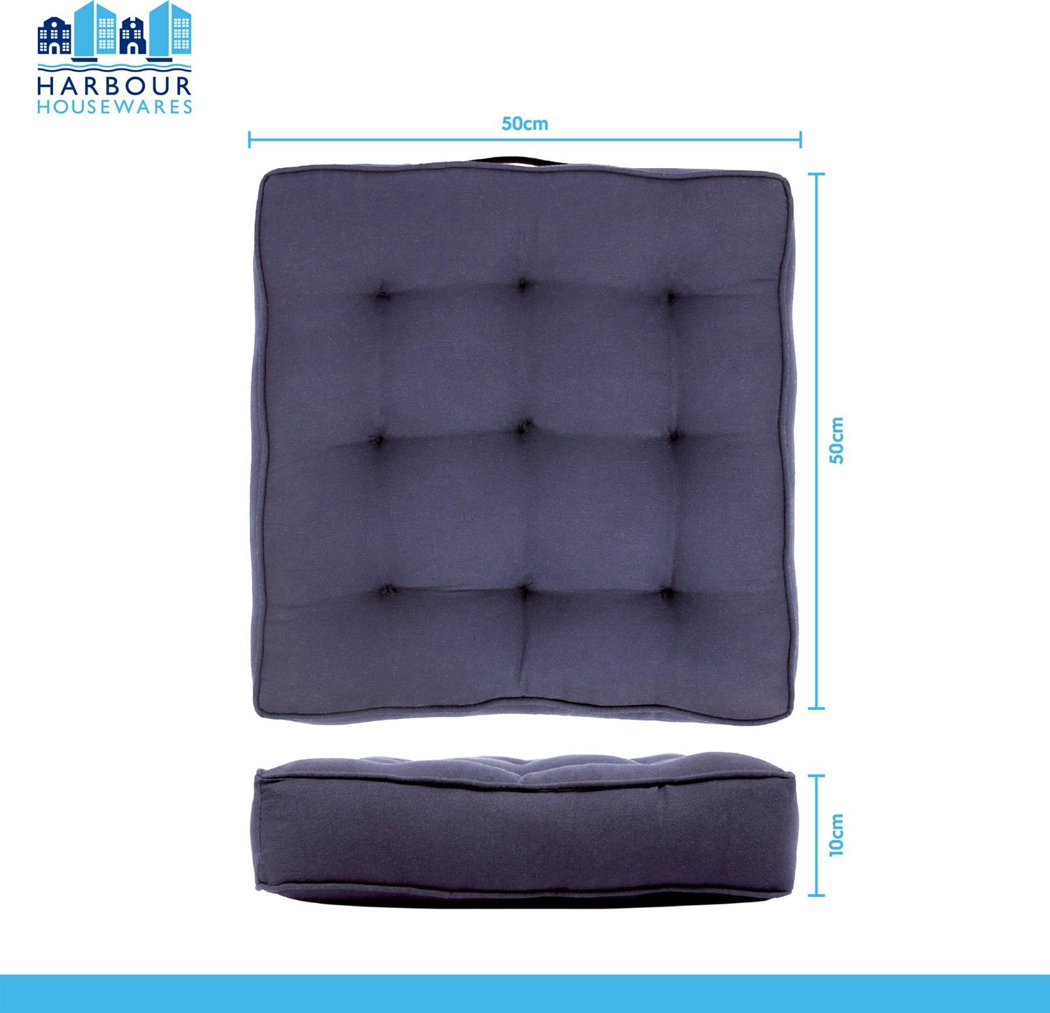 Square Armchair Booster Cushion - 50 x 50cm - Navy