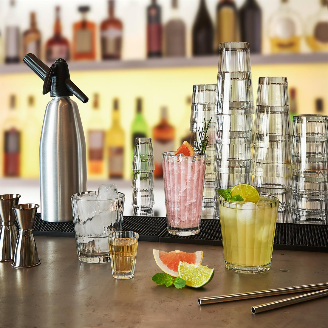 375ml Oxford Bar Stacking Double Whisky Glass