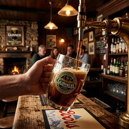 Guinness Ireland Glass Tankard with Badge