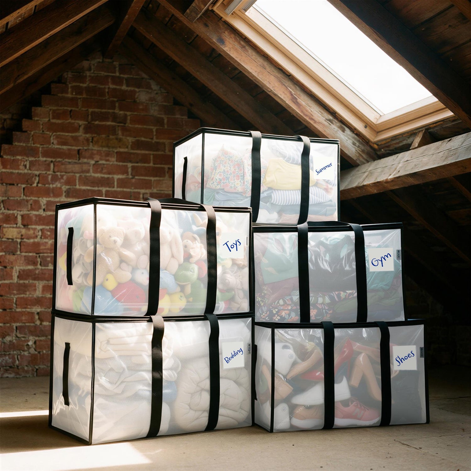 Large Heavy Duty Moving Bags - 90L - Clear - Pack of 6