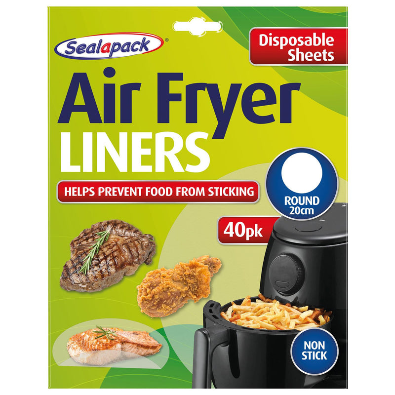 Round Disposable Air Fryer Liners - 20cm - Clear - Pack of 40 - By Sealapack