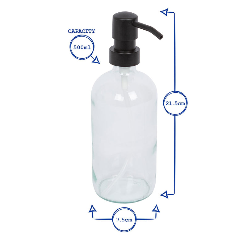 Glass Soap Dispenser - 500ml - By Harbour Housewares