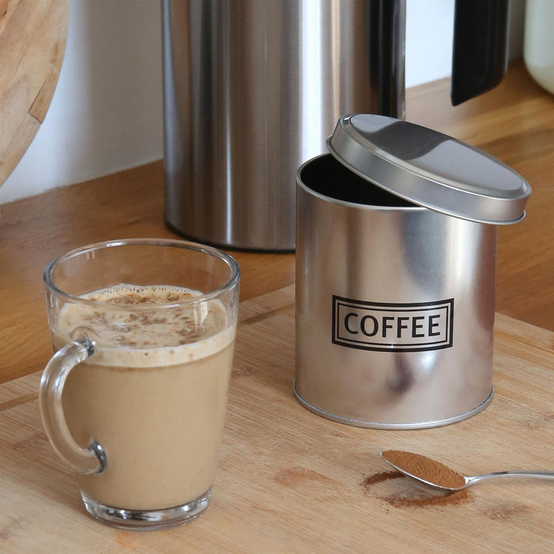 3pc Round Metal Tea Coffee Sugar Canister Set - By Harbour Housewares