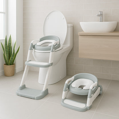 Adjustable 2-in-1 Potty Training Toilet Seat - White