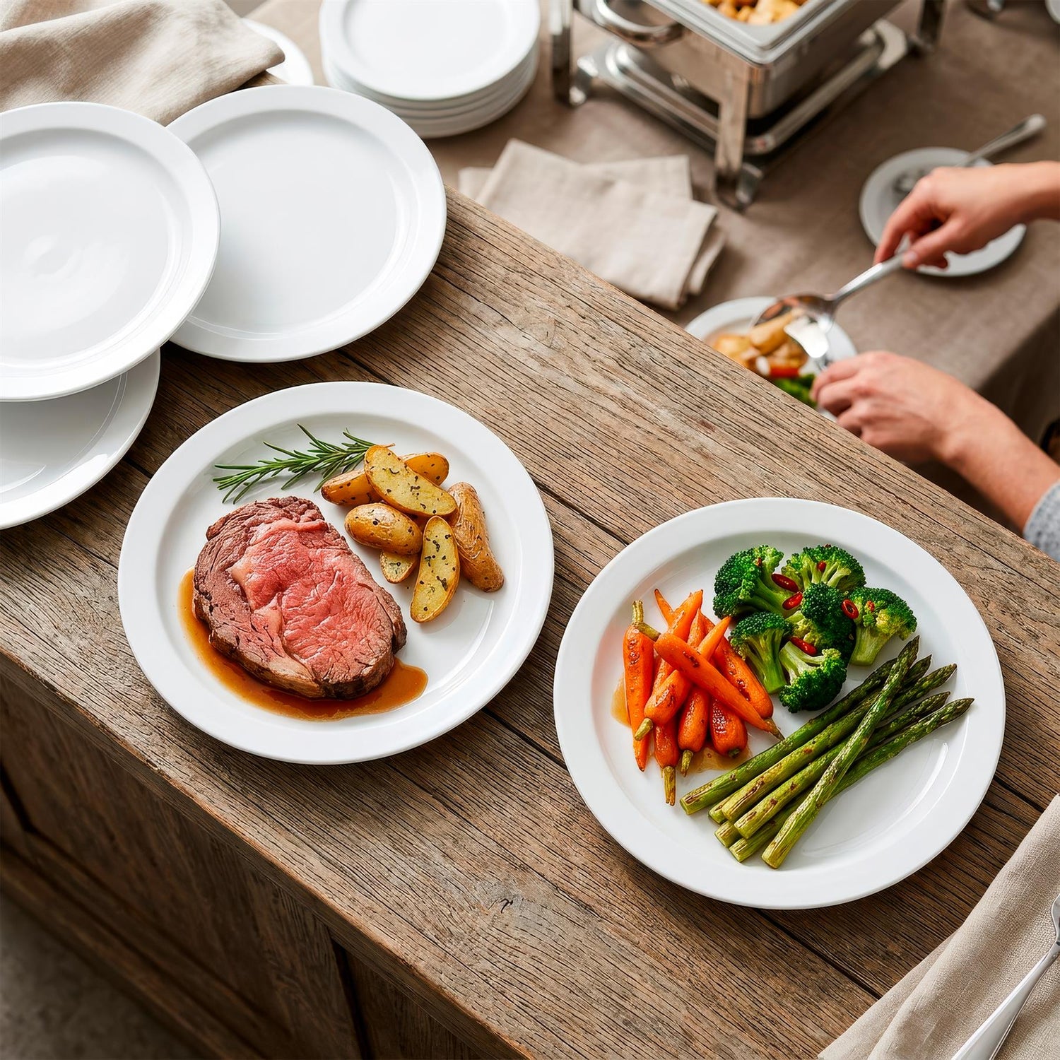 Classic White Buffet Dinner Plate - 23cm