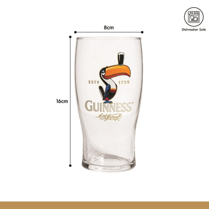 Guinness 2pc Toucan Pint Glass with Bottle Opener Set
