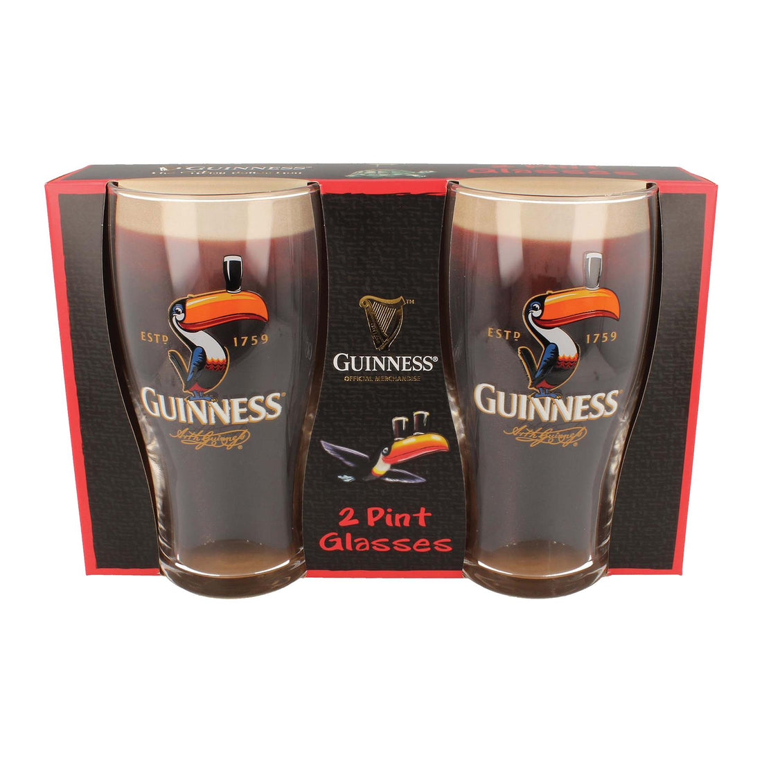 Guinness 2pc Toucan Pint Glass Set