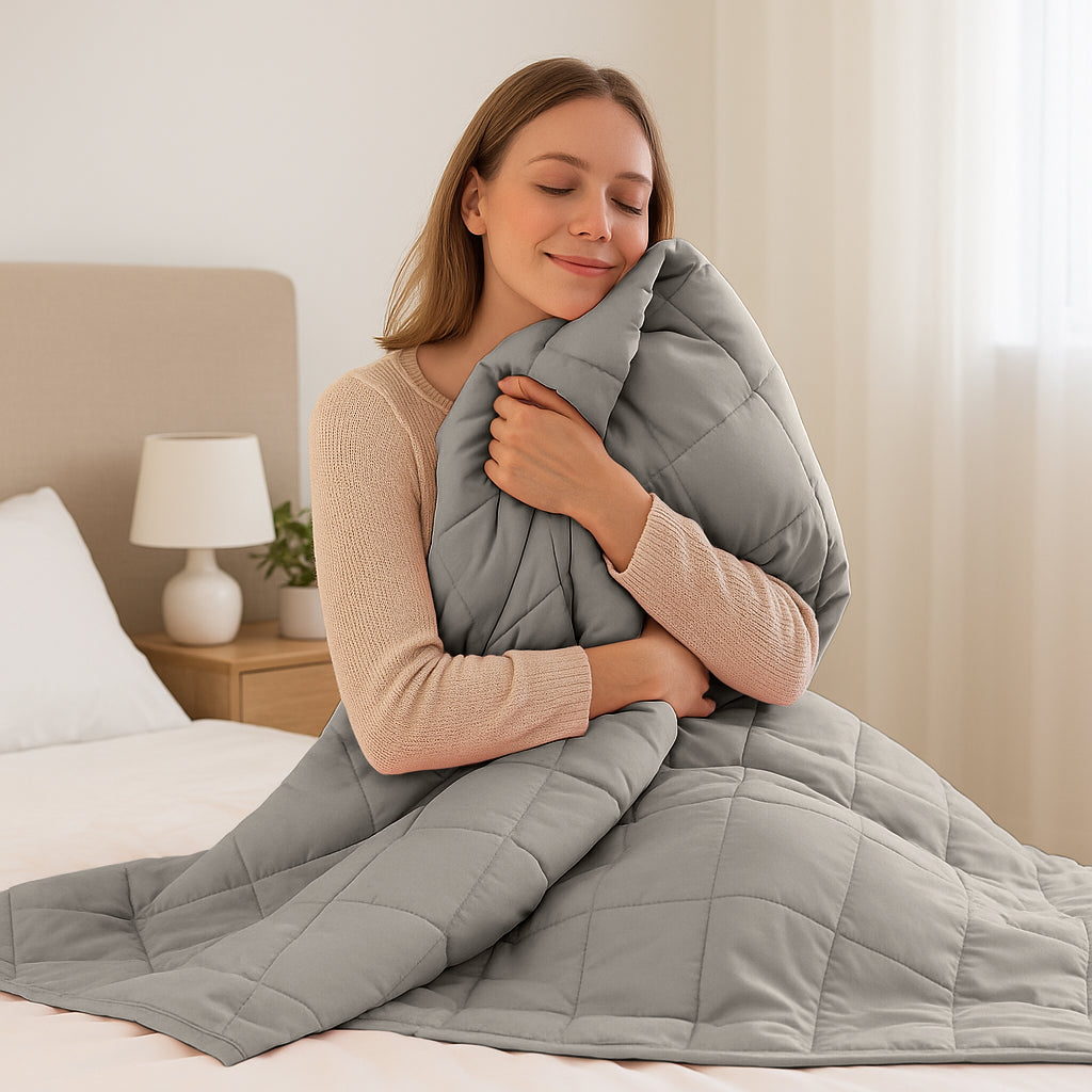 Weighted Blanket with Storage Bag - 125 x 150cm - 4kg - Grey