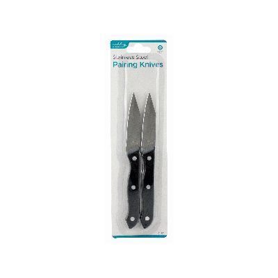 Stainless Steel Paring Knives - Black - Pack of 2 - By Ashley