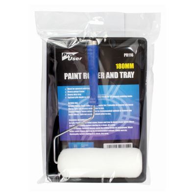 Paint Roller & Tray Set - 5" (13cm) - White - By Pro User