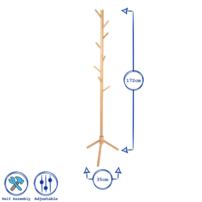 Free-Standing Wooden Coat Rack