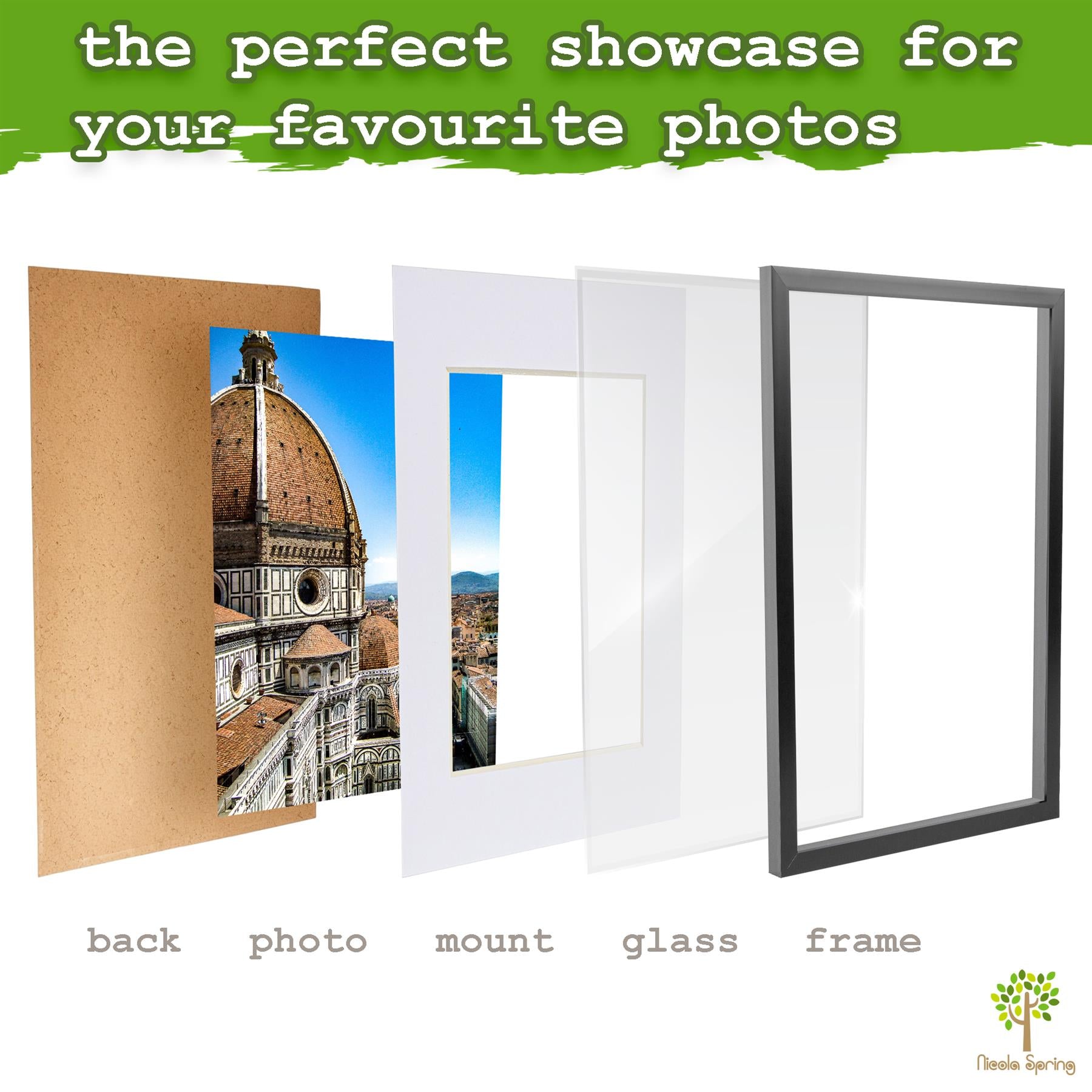 A4 (8" x 12") Photo Frames with A5 Mounts - Black - Pack of 3