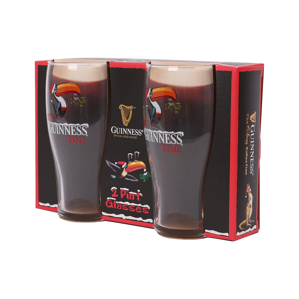 Guinness 2 Piece Toucan Christmas Pint Glass Set