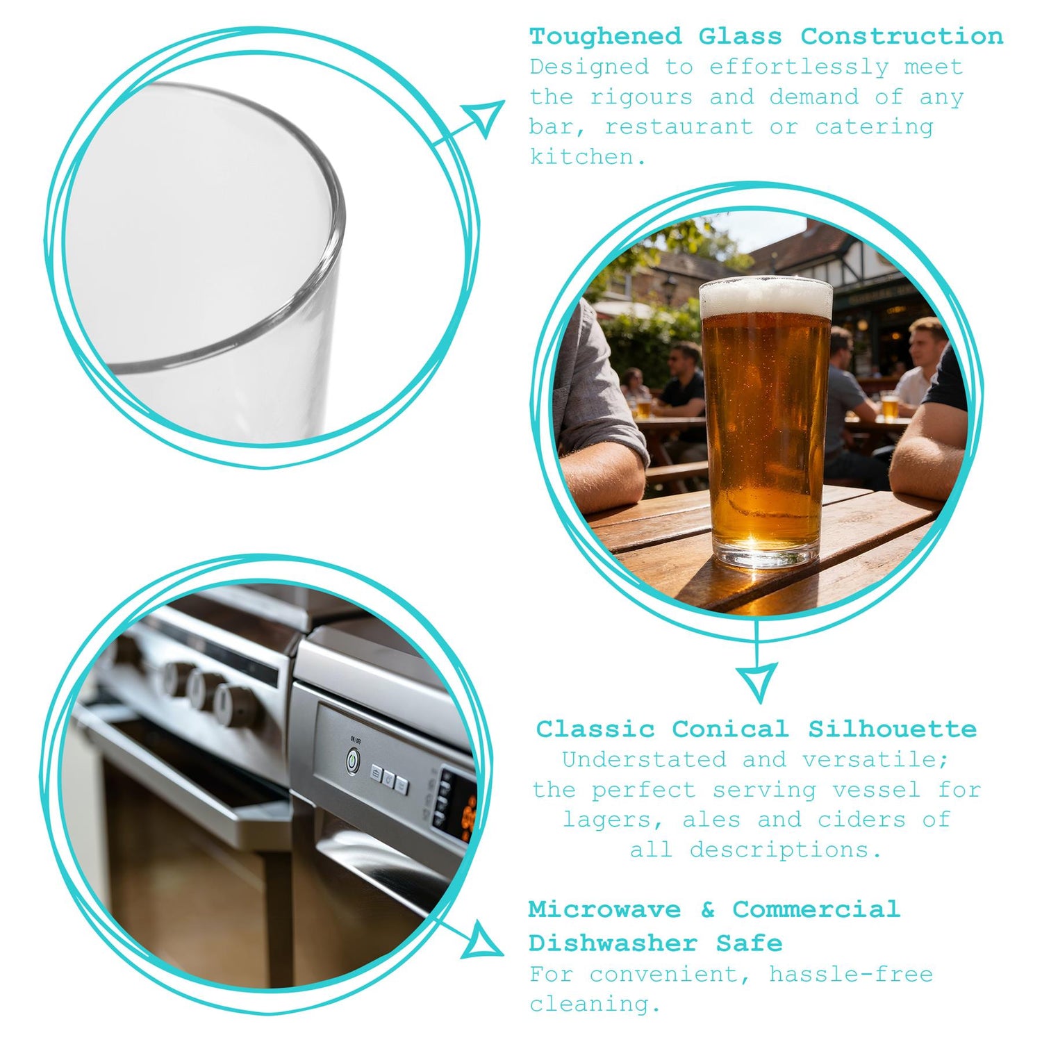 510ml (17oz) Southwark Glass Beer Mug