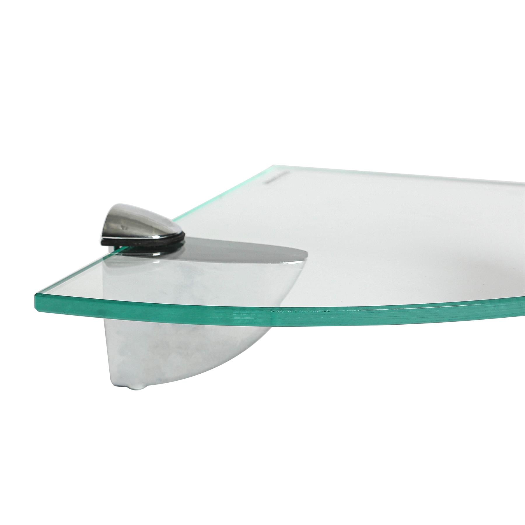 Floating Glass Corner Shelf - 20cm