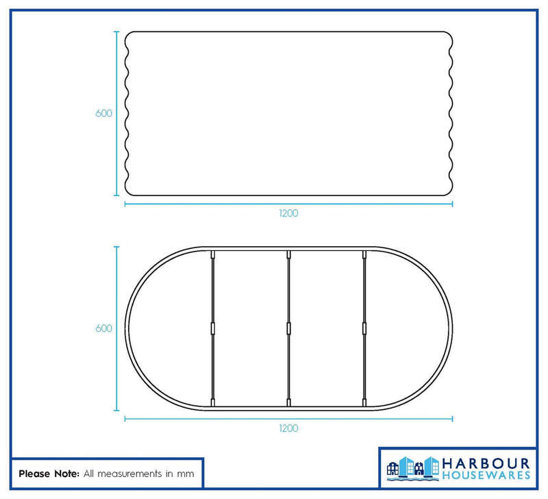 Rounded Raised Garden Bed - 120cm x 60cm x 60cm - By Harbour Housewares